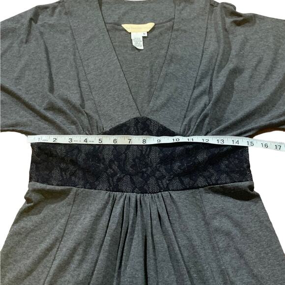 A Territory Ahead Mini Dress Short Sleeve Lace Waistband Gray Size Medium - Picture 6 of 7